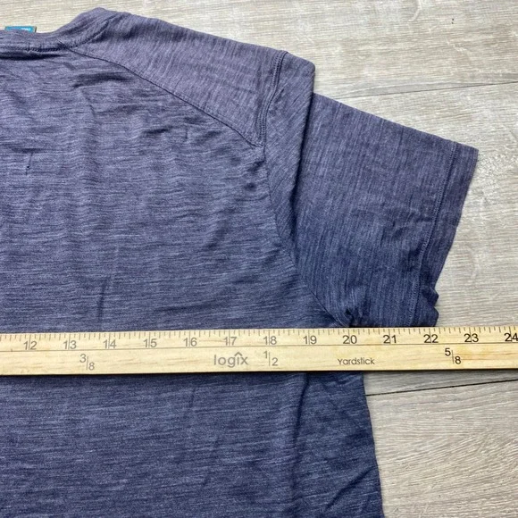 Icebreaker Shirt Cool-Lite Mens Large Purple Merino Wool Blend Short Sleeve Tee - Picture 8 of 10